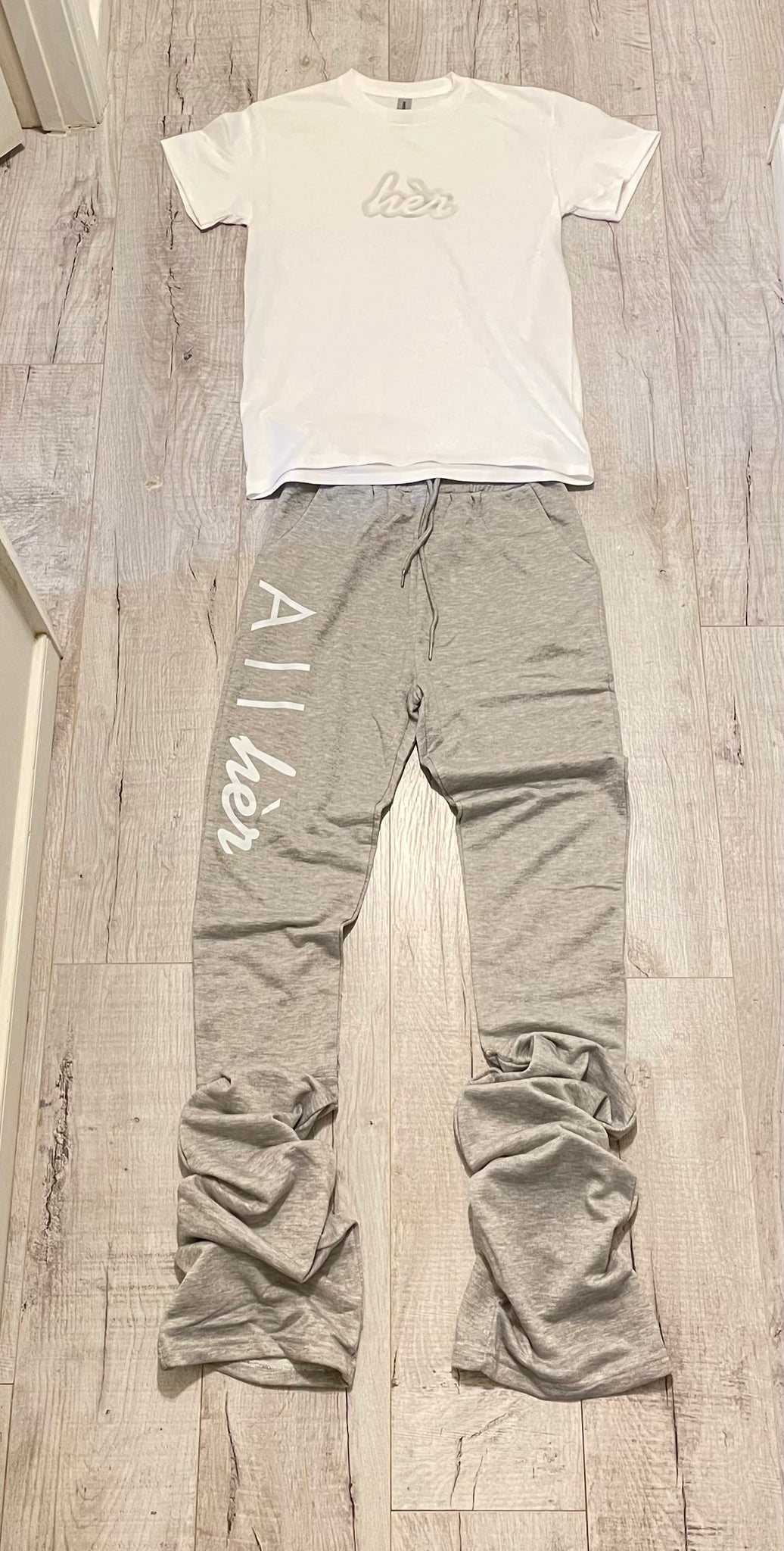 All hèr grey Stacked pant