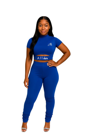 Blue two-piece stacked legs set for women – Envy hèr Set by All hèr